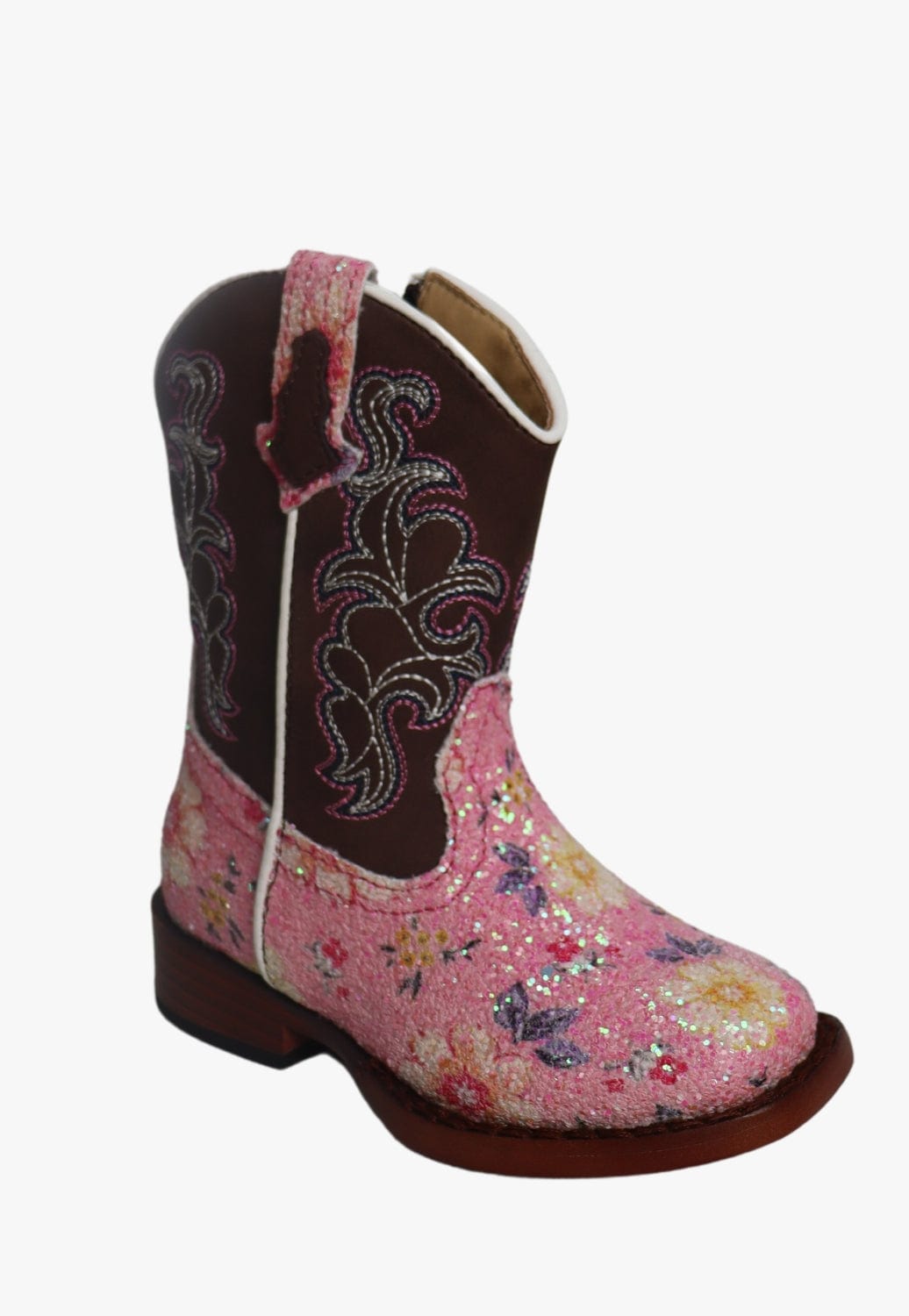 Roper FOOTWEAR - Kids Western Boots Roper Toddler Glitter Flower Boots