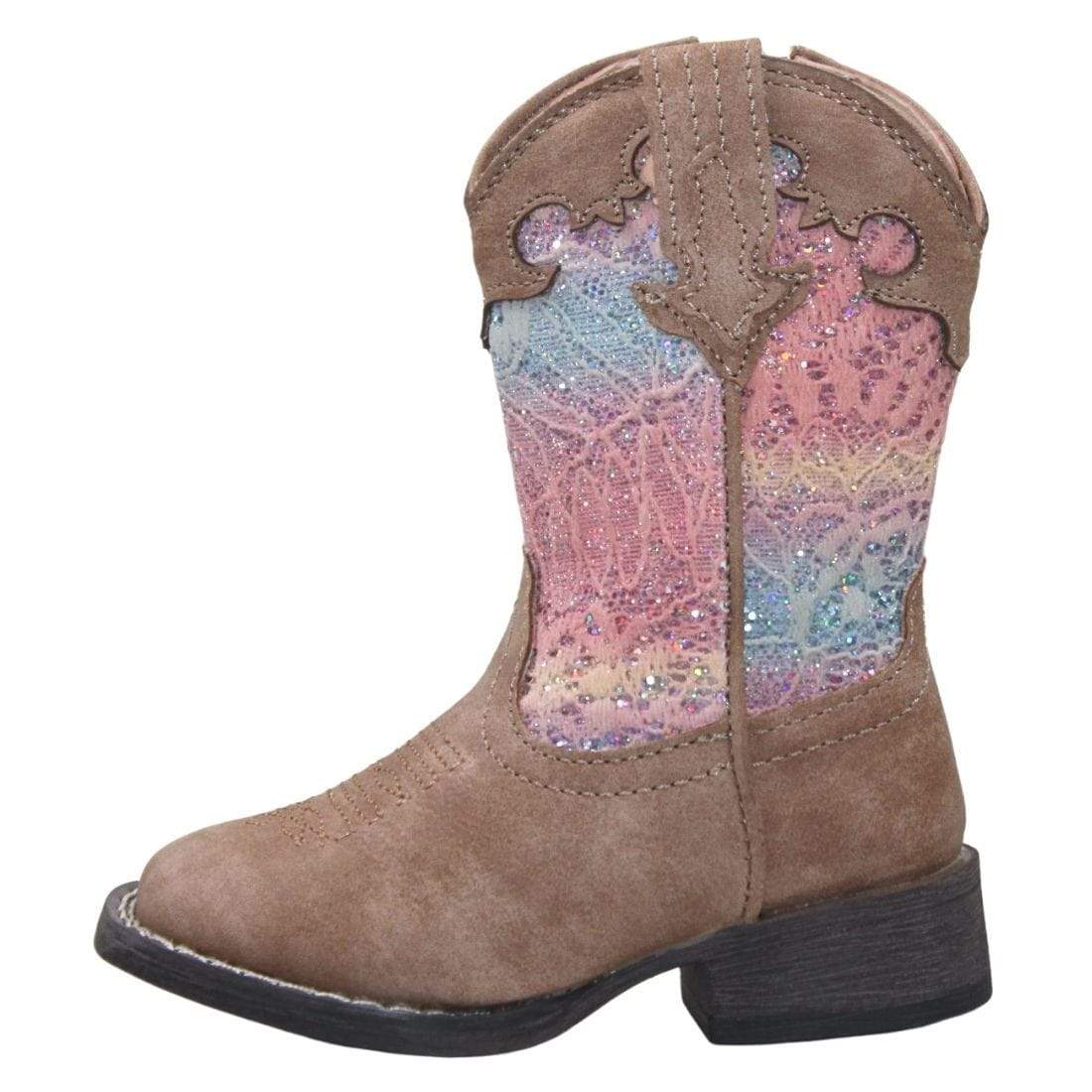 Roper FOOTWEAR - Kids Western Boots Roper Toddler Glitter Lace Top Boot