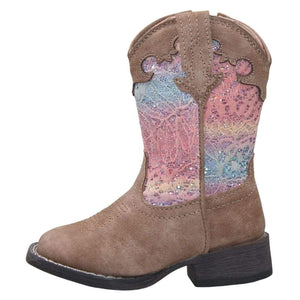 Roper FOOTWEAR - Kids Western Boots Roper Toddler Glitter Lace Top Boot