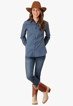 Roper CLOTHING-Womens Long Sleeve Shirts Roper Womens West Made Collection Long Sleeve Shirt
