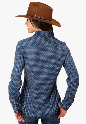 Roper CLOTHING-Womens Long Sleeve Shirts Roper Womens West Made Collection Long Sleeve Shirt