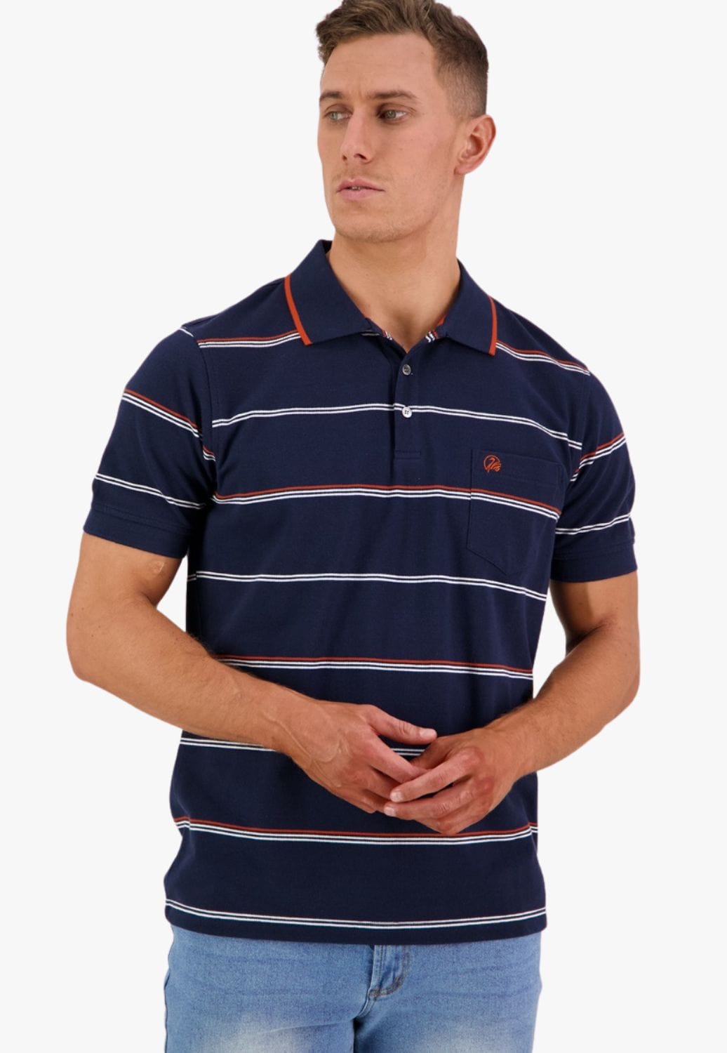 Swanndri CLOTHING-MensPolos Swanndri Mens Baycroft Stripe Polo