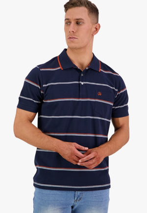 Swanndri CLOTHING-MensPolos Swanndri Mens Baycroft Stripe Polo