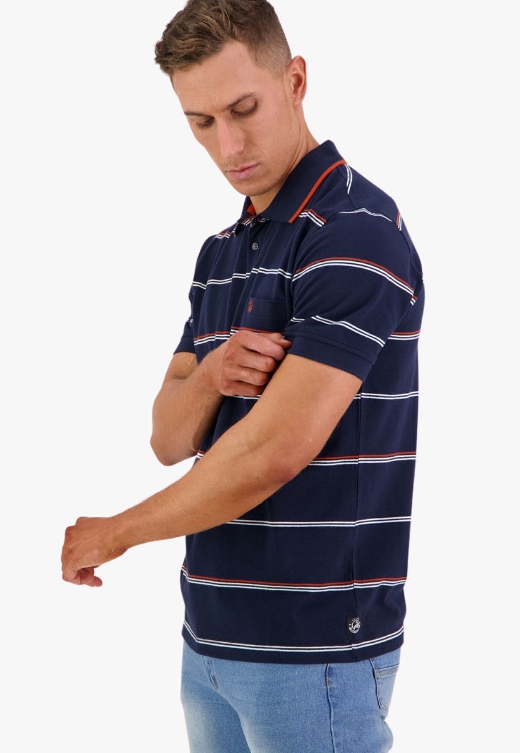 Swanndri CLOTHING-MensPolos Swanndri Mens Baycroft Stripe Polo