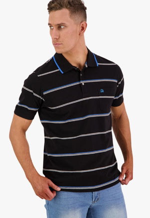 Swanndri CLOTHING-MensPolos Swanndri Mens Baycroft Stripe Polo