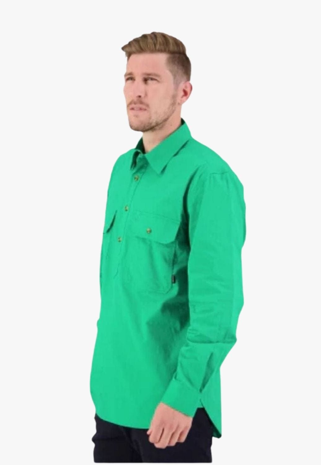 Swanndri CLOTHING-Mens Long Sleeve Shirts Swanndri Mens Bendigo Closed Front Work Shirt