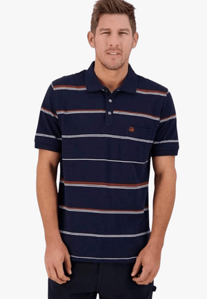 Swanndri CLOTHING-MensPolos Swanndri Mens Concord Stripe Polo