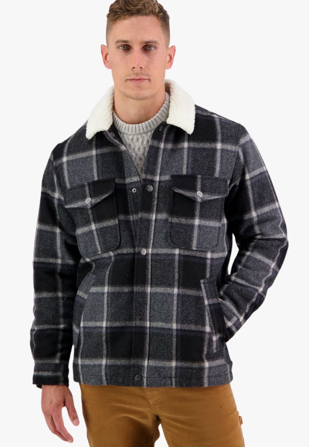 Swanndri CLOTHING-Mens Jackets Swanndri Mens Kaituna Sherpa Lined Jacket