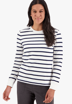 Swanndri CLOTHING-Womens Long Sleeve Shirts Swanndri Womens Papamoa Long Sleeve Stripe Shirt