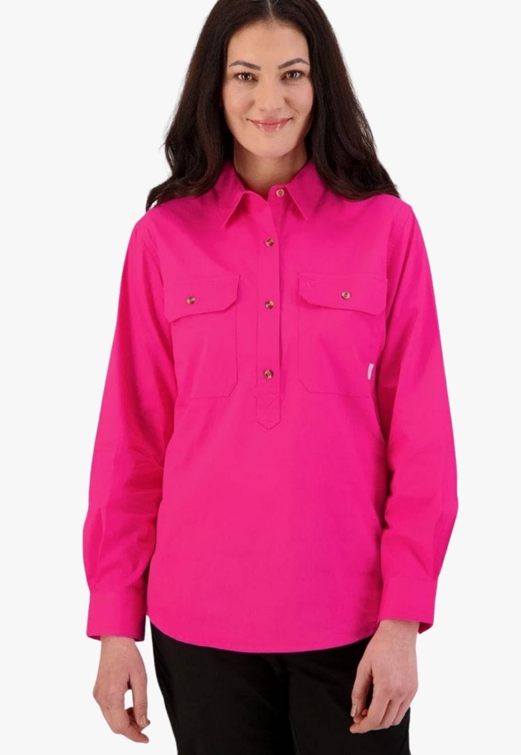Swanndri CLOTHING-Womens Long Sleeve Shirts Swanndri Womens Roma Closed Front Work Shirt