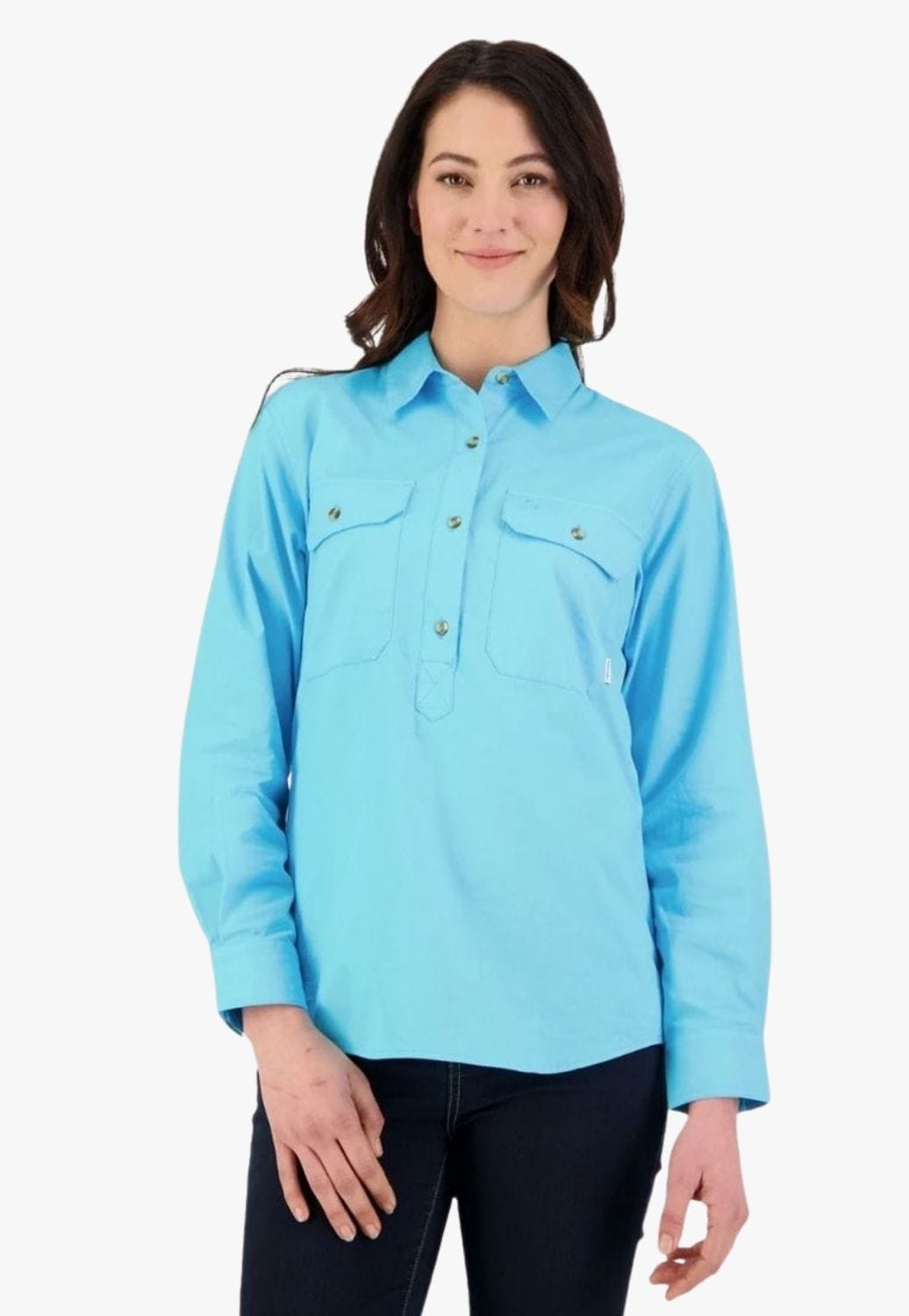 Swanndri CLOTHING-Womens Long Sleeve Shirts Swanndri Womens Roma Closed Front Work Shirt