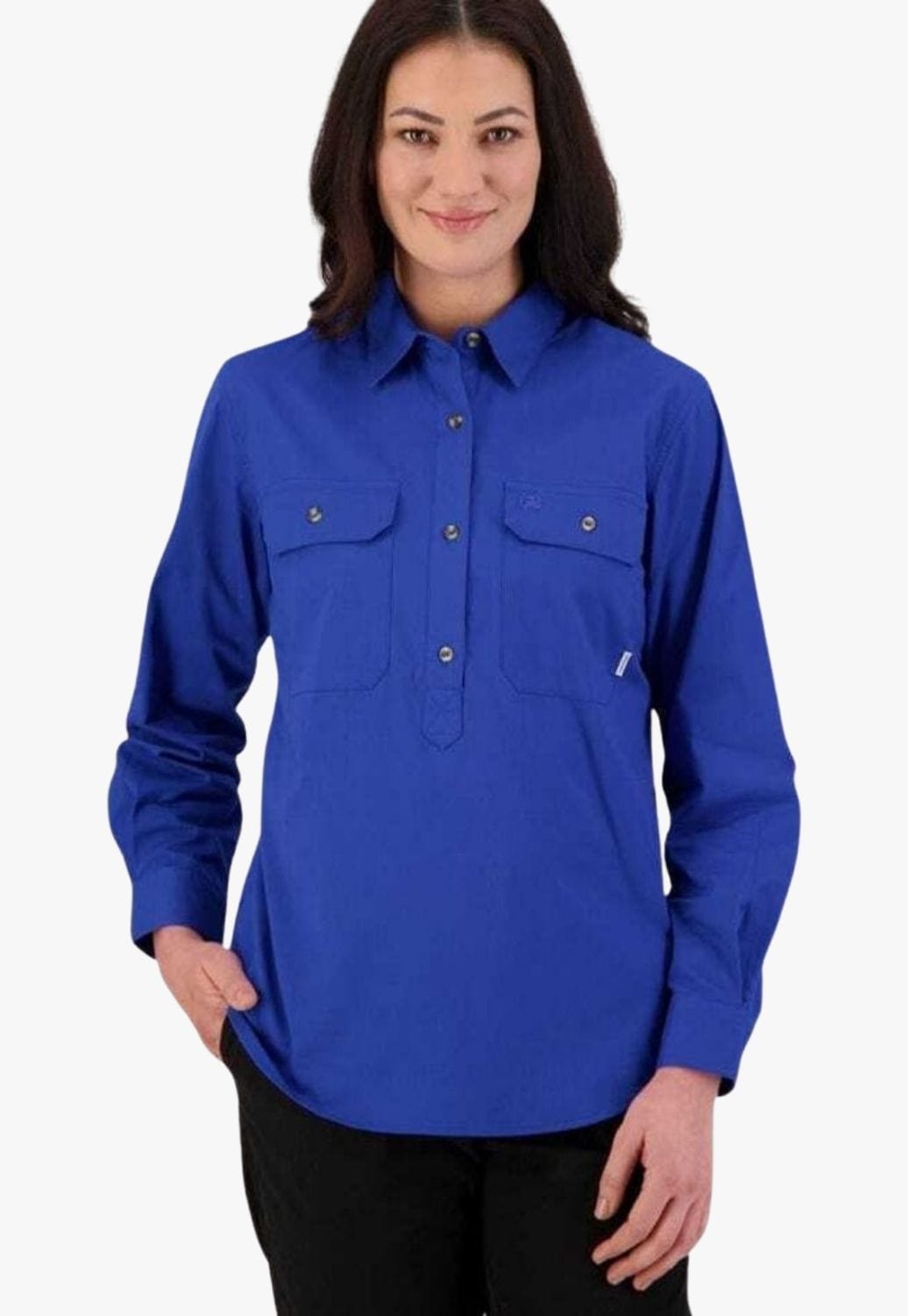 Swanndri CLOTHING-Womens Long Sleeve Shirts Swanndri Womens Roma Closed Front Work Shirt