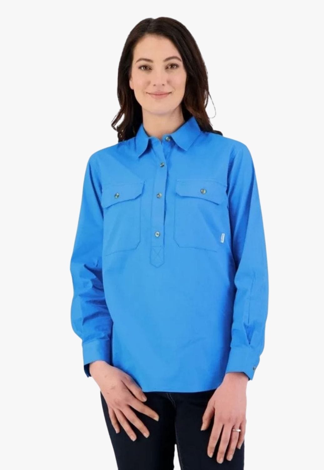 Swanndri CLOTHING-Womens Long Sleeve Shirts Swanndri Womens Roma Closed Front Work Shirt