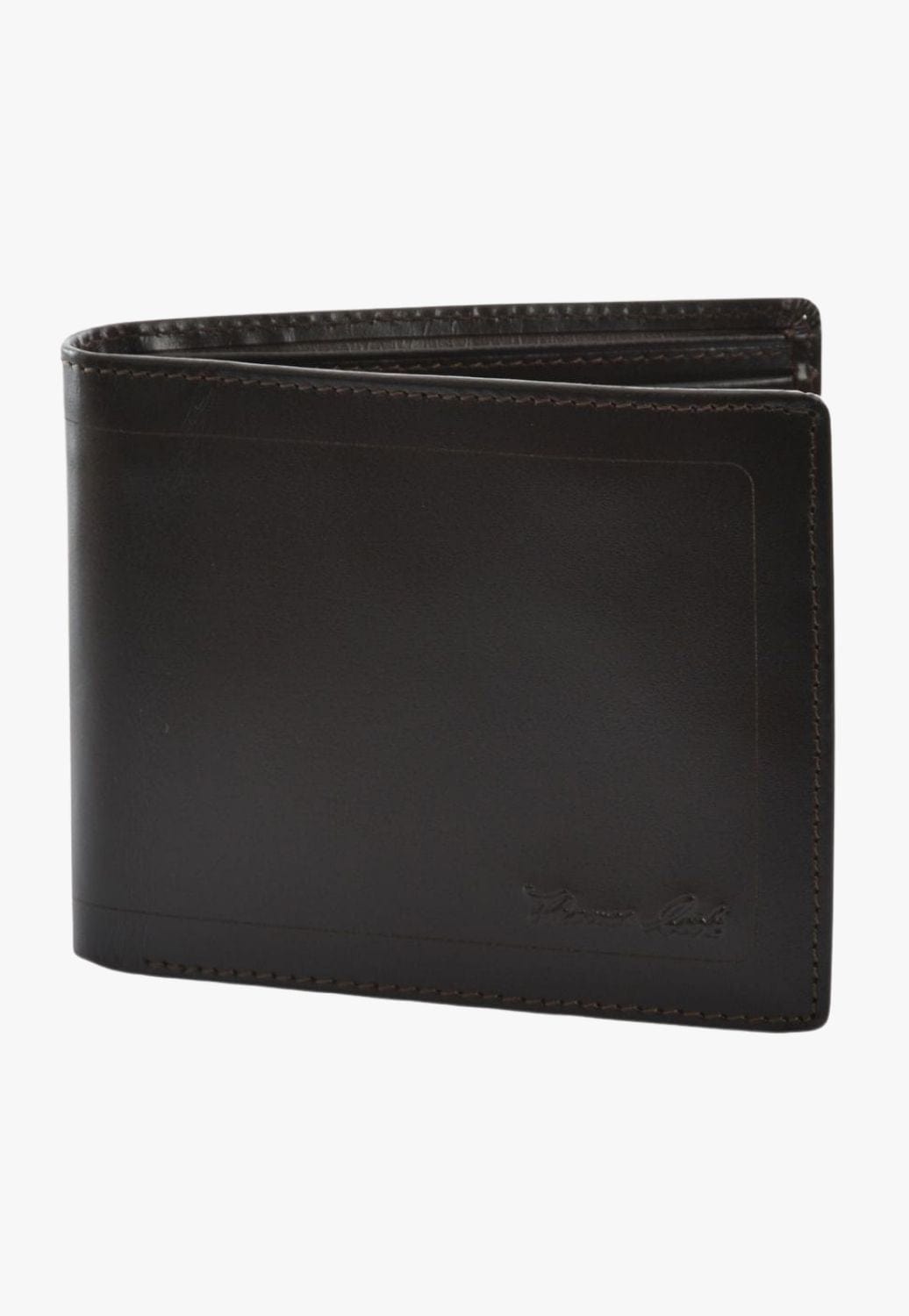 Thomas Cook ACCESSORIES-Mens Wallets Dark Brown Thomas Cook Mens Leather Edged Wallet