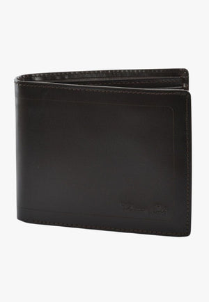 Thomas Cook ACCESSORIES-Mens Wallets Dark Brown Thomas Cook Mens Leather Edged Wallet