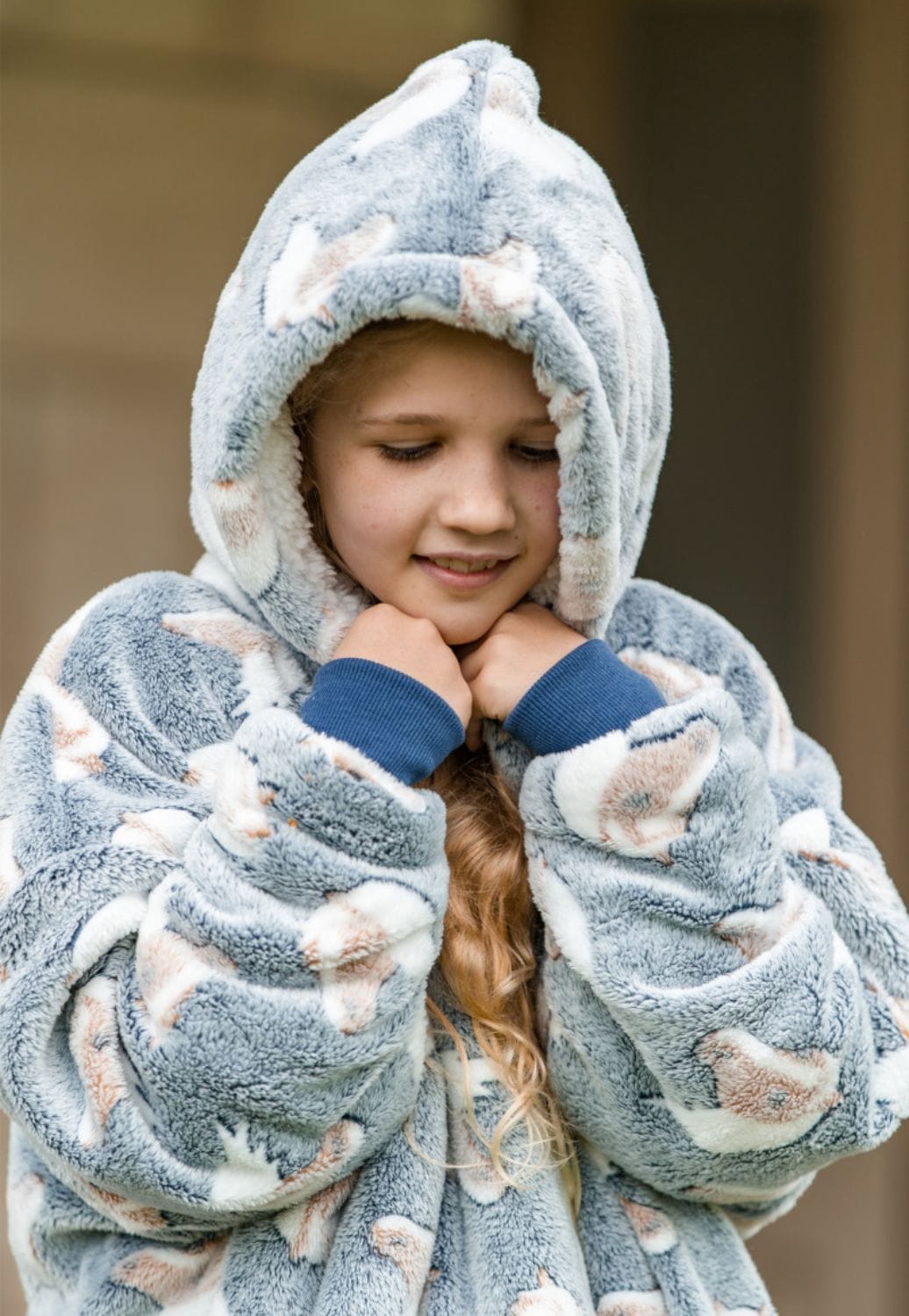 Thomas Cook CLOTHING-Girls Pullovers OSFA / Grey/Blue Thomas Cook Kids Horse Snuggle Hoodie