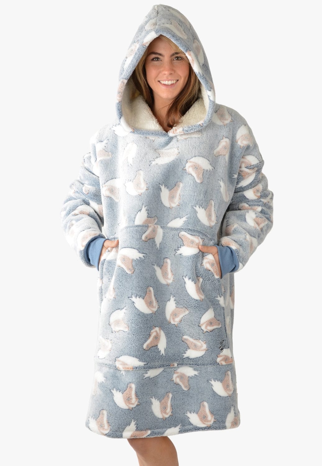 Thomas Cook CLOTHING-Womens Pullovers OSFA / Grey/Blue Thomas Cook Womens Horse Snuggle Hoodie