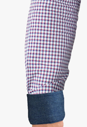 Thomas Cook CLOTHING-Mens Long Sleeve Shirts Thomas Cook Mens Burton Check Tailored Long Sleeve Shirt