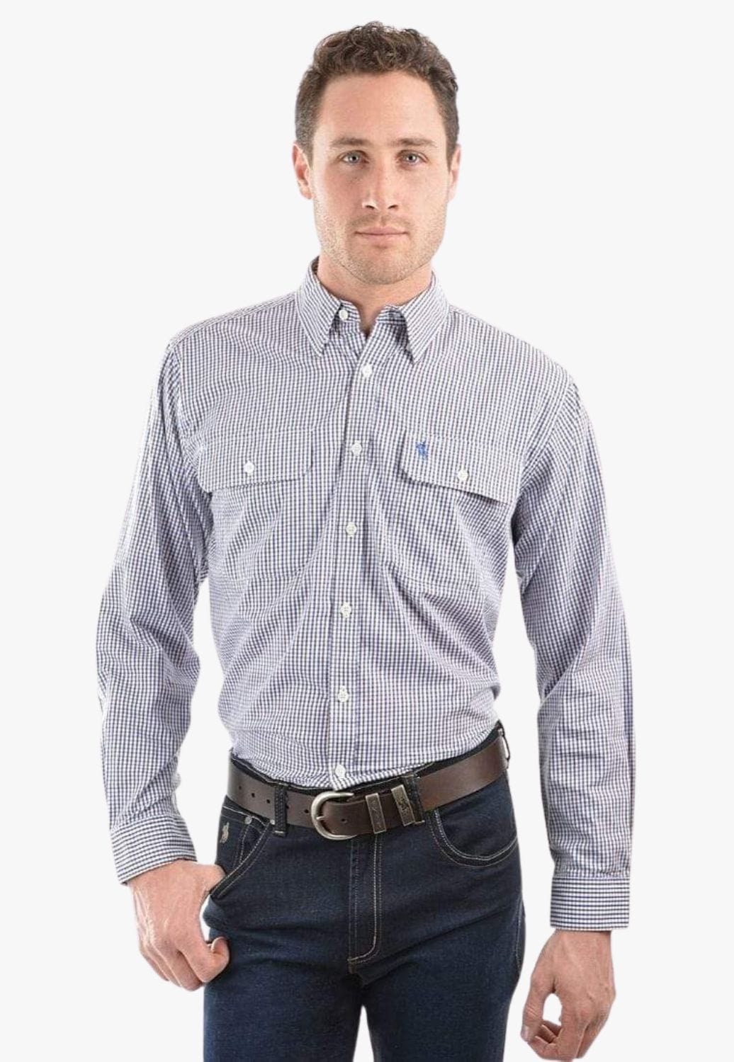 Thomas Cook CLOTHING-Mens Long Sleeve Shirts Thomas Cook Mens Wentworth Long Sleeve Shirt