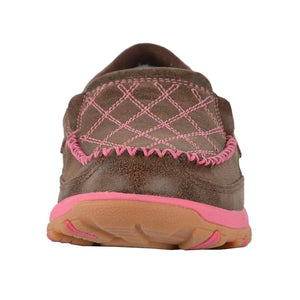 Twisted X FOOTWEAR - Womens Casual Twisted X Womens Pink Ribbon Diamond Slip On Moc