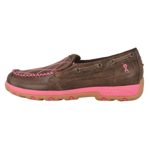 Twisted X FOOTWEAR - Womens Casual Twisted X Womens Pink Ribbon Diamond Slip On Moc