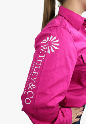 W. Titley and Co CLOTHING-Womens Long Sleeve Shirts W. Titley & Co Womens Closed Front Work Shirt