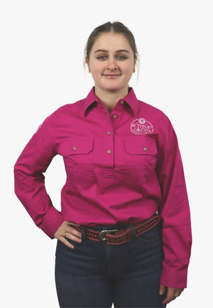 W. Titley and Co CLOTHING-Womens Long Sleeve Shirts W. Titley & Co Womens Closed Front Work Shirt