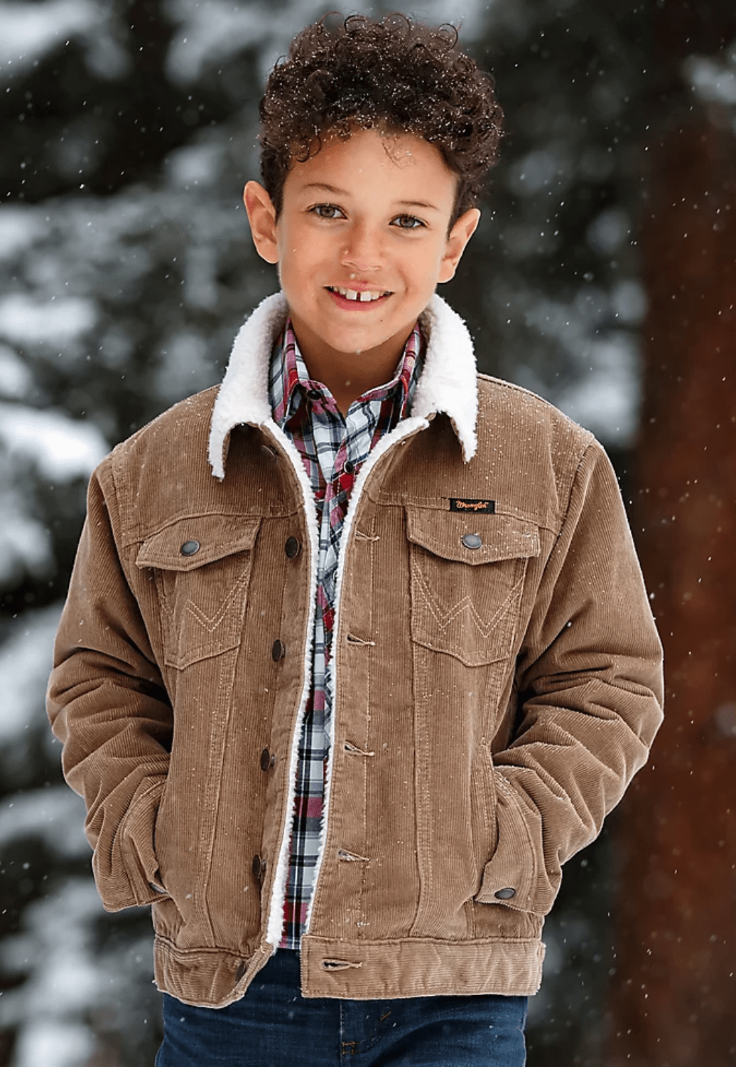 Wrangler CLOTHING-Boys Jackets Wrangler Boys Corduroy Sherpa Lined Jacket