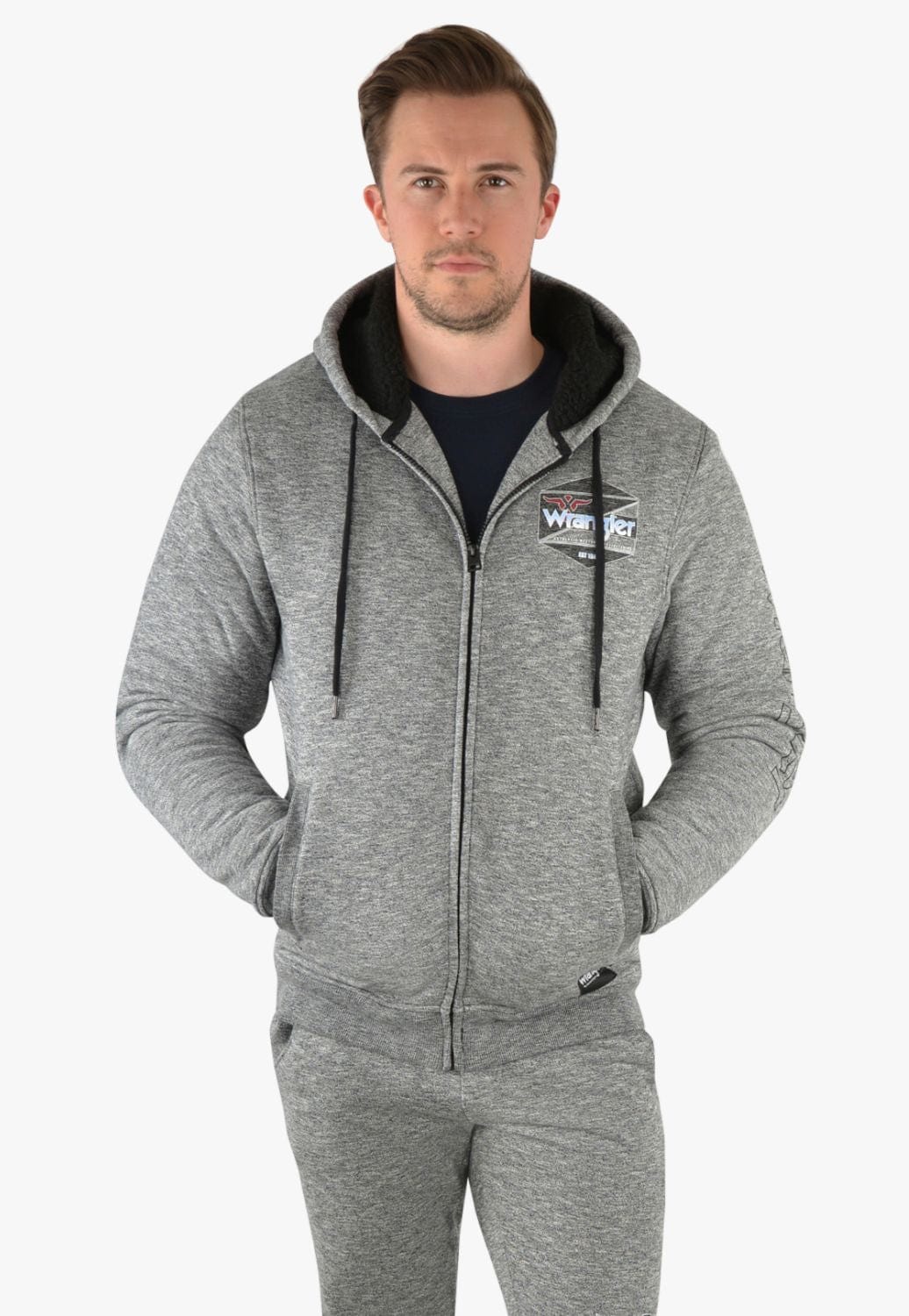 Wrangler CLOTHING-Mens Pullovers Wrangler Mens Brigde Zip Hoodie