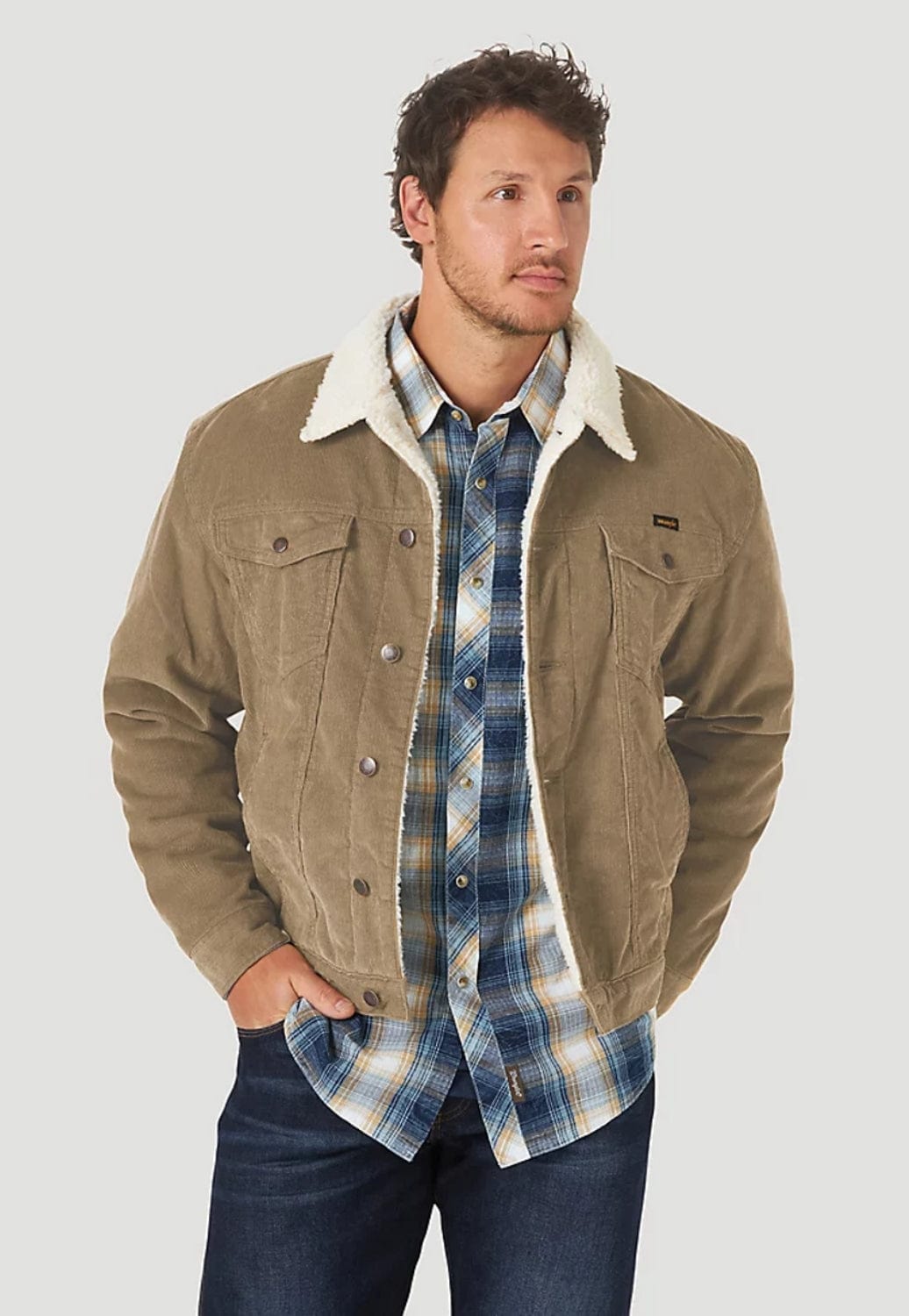 Wrangler CLOTHING-Mens Jackets Wrangler Mens Corduroy Sherpa Lined Jacket