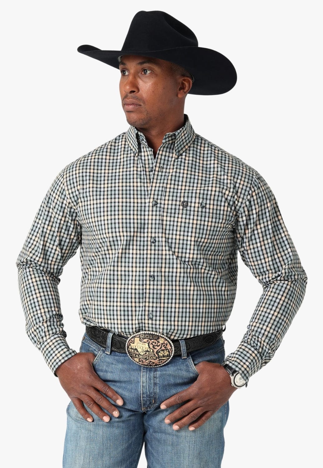 Wrangler CLOTHING-Mens Long Sleeve Shirts Wrangler Mens George Strait Long Sleeve Shirt