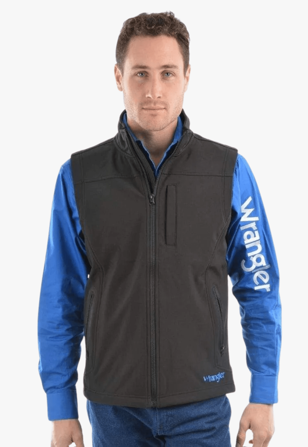 Wrangler CLOTHING-Mens Jackets Wrangler Mens Logo Softshell Vest