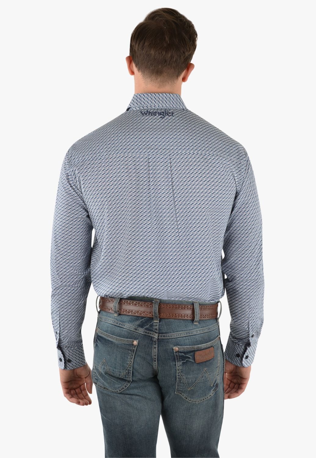 Wrangler CLOTHING-Mens Long Sleeve Shirts Wrangler Mens Porter Print Long Sleeve Shirt