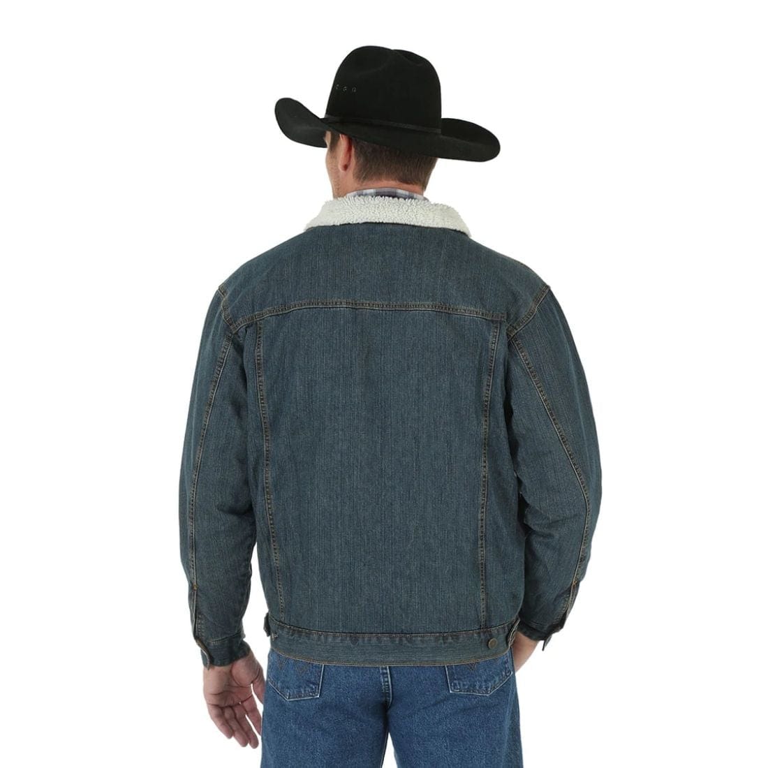 Wrangler CLOTHING-Mens Jackets Wrangler Mens Sherpa Line Denim Jacket
