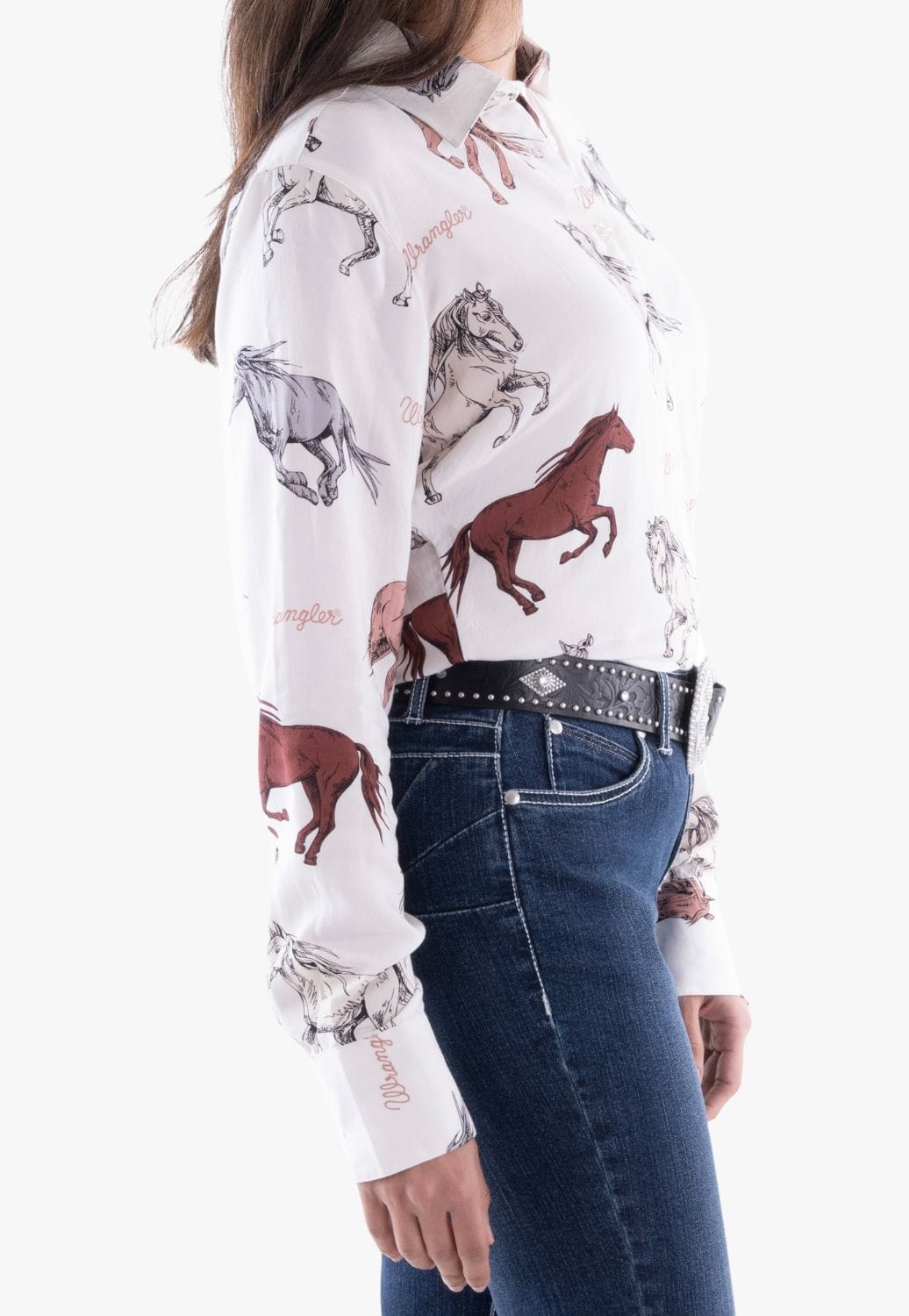 Wrangler CLOTHING-Womens Long Sleeve Shirts Wrangler Womens Beyer Print Long Sleeve Shirt