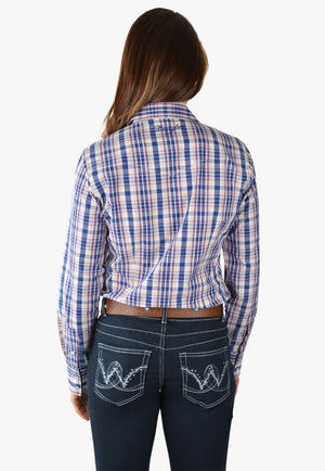 Wrangler CLOTHING-Womens Long Sleeve Shirts Wrangler Womens Isabelle Check Western Long Sleeve Shirt