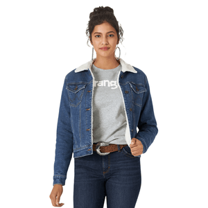 Wrangler CLOTHING-Womens Jackets Wrangler Womens Sherpa Lined denim Jacket